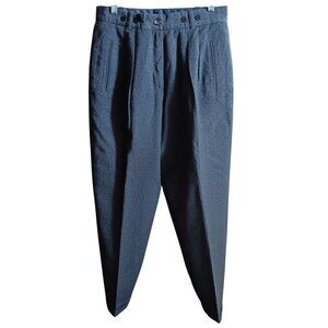 Vintage Women's 27x28 Gray Wool Pleated Pants Suspender Button Made In Brazil